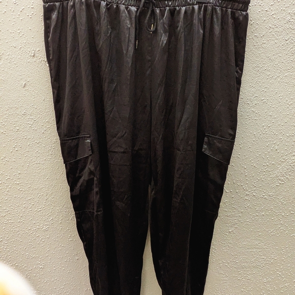 Women's Plus Satin Joggers - Picture 3 of 4
